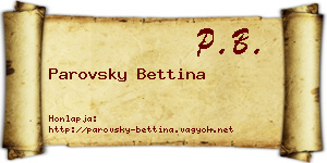 Parovsky Bettina névjegykártya